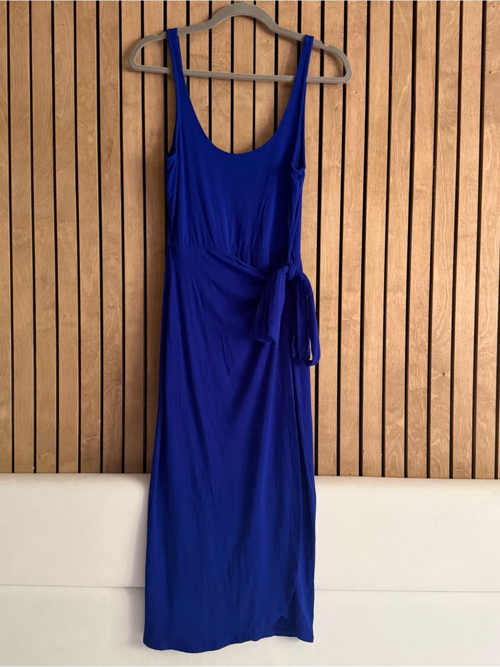 Sugarlips Cobalt Blue Sleeveless Tie-Waist Midi Dress